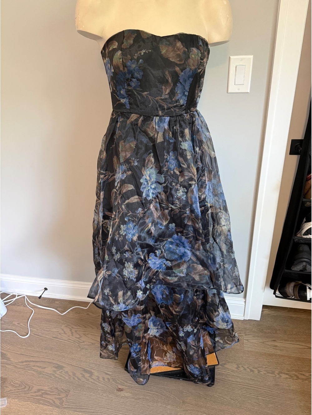 Lulus New Strapless Floral High-Low Dress with Tags - Picture 4 of 15